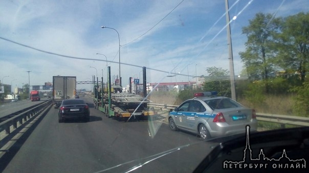 ДТП на московском шоссе пробка почти от поста ГИБДД до виадука