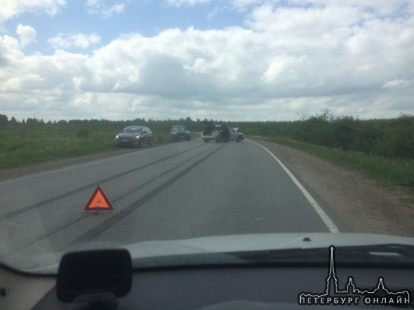 В Саблино по дороге к водопадам встретились двое. Непонятно - на хорошей дороге в хороших условиях.