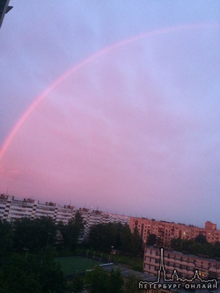 Просто чудесно! Красивая радуга после дождя и красивый закат. в Кировском районе