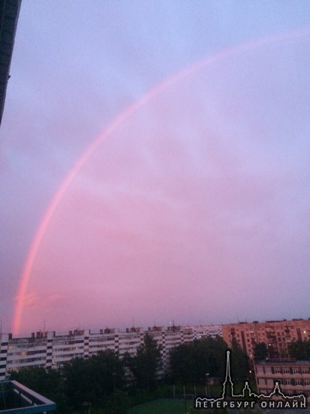 Просто чудесно! Красивая радуга после дождя и красивый закат. в Кировском районе