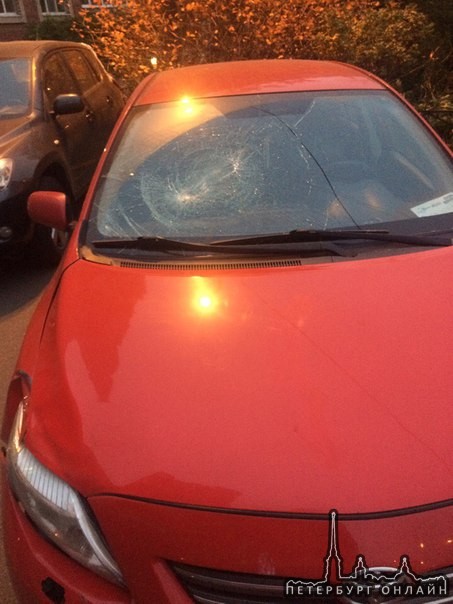 В ночь с пятницы на субботу кто-то разбил лобовое стекло машины по адресу Двинская 14 к 4. Кирпич ва...