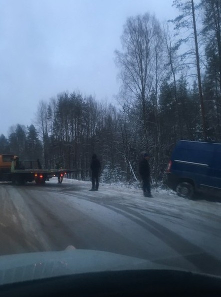 Приозерское шоссе после Агалатово, не повезло, актуально на 16:30