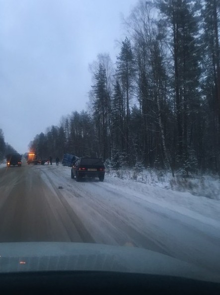 Приозерское шоссе после Агалатово, не повезло, актуально на 16:30