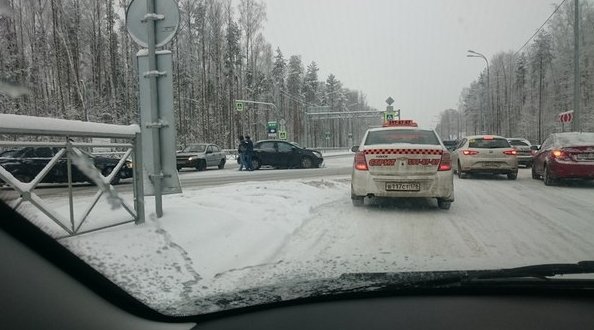 ДТП перекресток Суздальского ш. и Дорога в Каменку, ДПС на месте, актуально на 11.15