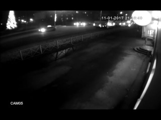 Анонимно. Запись с камер видео-наблюдения. Авария 11.01.2017г в Стрельне.