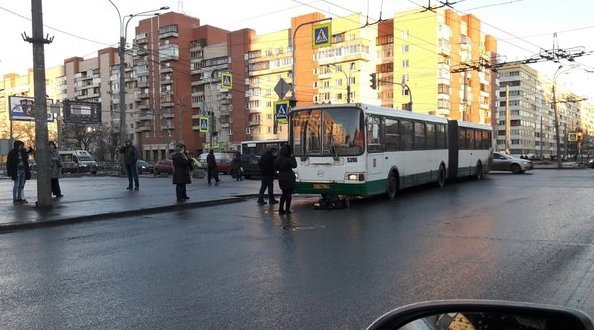 Женщину сбил автобус на пересечении Ленинского проспекта и Зины Портновой. Жива,