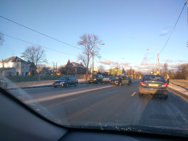 В Стрельне на Петергофском шоссе, напротив Макаровки. Поло и какой-то старичек».