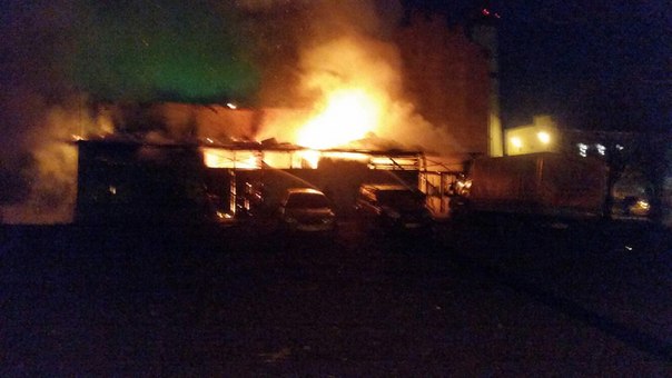 Сгорели гаражи на пересечении 10-ой Советской ул. и Кирилловской