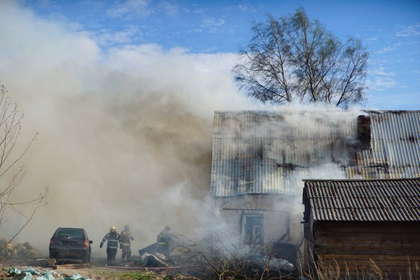 Пожар на Речной улице в Парголово