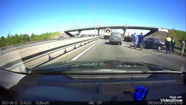 Авария на КАД. Пробка от Выборгского шоссе до Ольгинской дороги