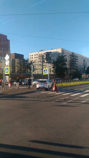 Начинающий водитель на Киа забодал светофор на проспекте Художников