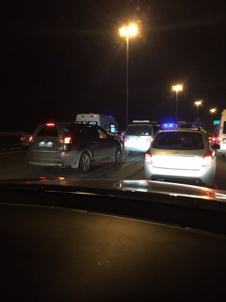 Авария на КАД на пересечении с Пулковским шоссе