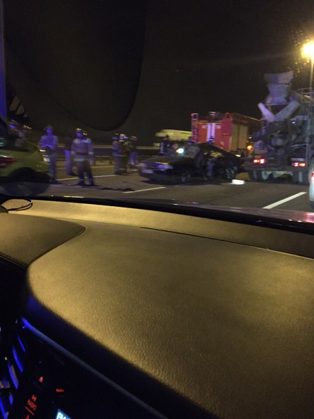 Авария на КАД на пересечении с Пулковским шоссе
