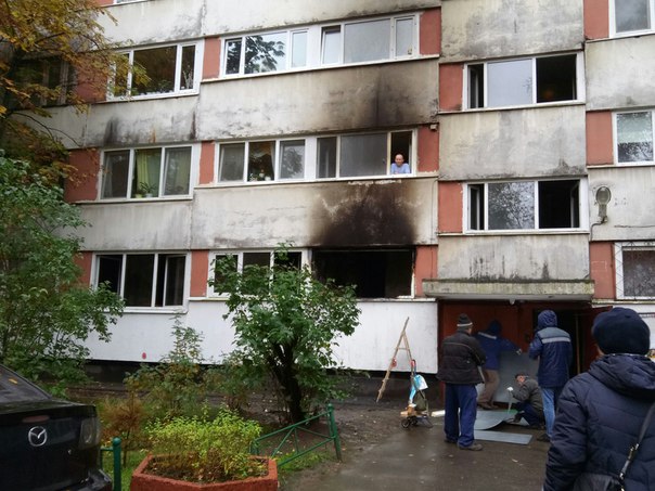 Сгорела квартира на ул.Руднева 27 к2