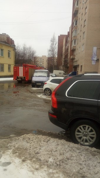 На Чебышевской улице в Петергофе тушили мусоропровод.