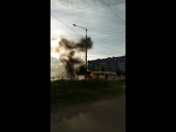 На Наличной улице горит автобус
