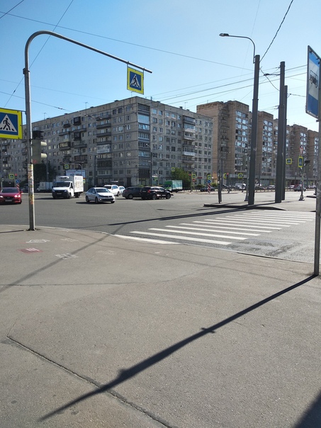 На перекрестке Светлановского и Просвещения две барышни не поделили дорогу, одной надо было прямо по...
