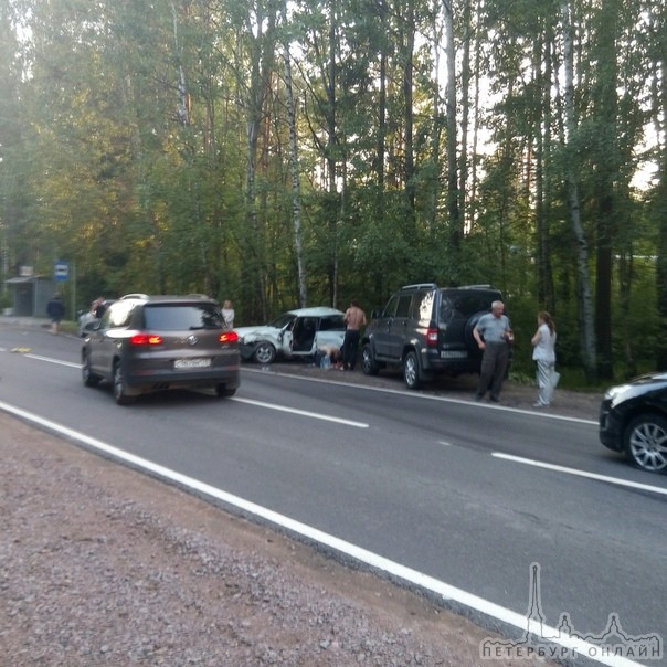 На въезде в п. Песочный со стороны Сертолово водитель Audi 51 региона не справился на скорости с упр...
