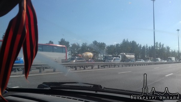 Дтп на Киевском шоссе, пробка в сторону Санкт-Петербурга.