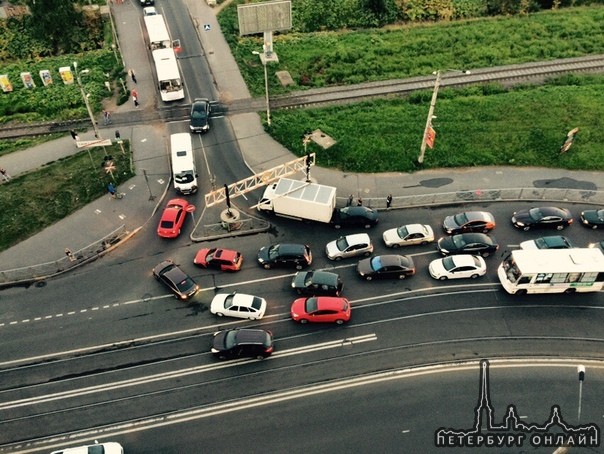 Авария на Дыбенко у въезда в город Кудрово