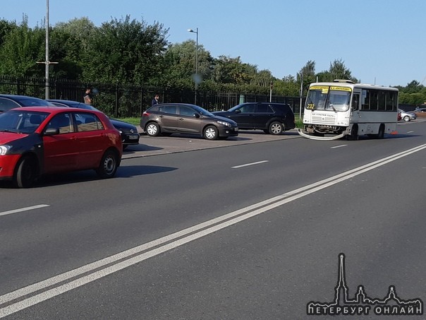 На Приморском пр. 143. Тоёта не пропустила маршрутку.