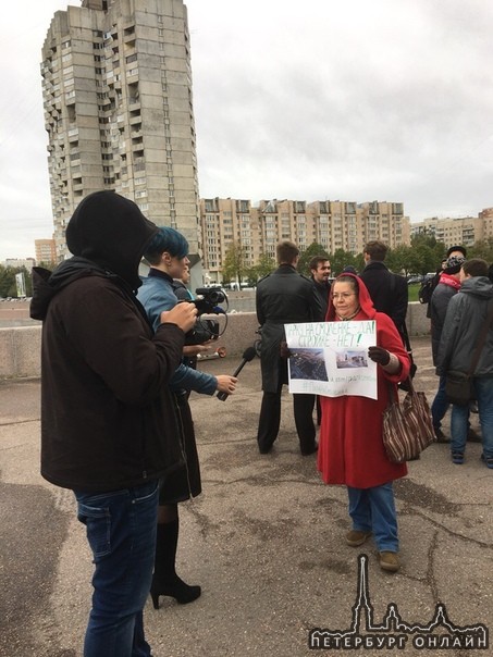 На Васильевском острове прошел очередной митинг в защиту парка в устье Смоленки