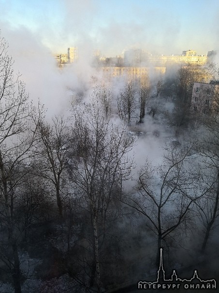 На Бухарестской 78,во дворе прорвало трубу с горячей водой, все машины в воде. В доме горячей воды н...