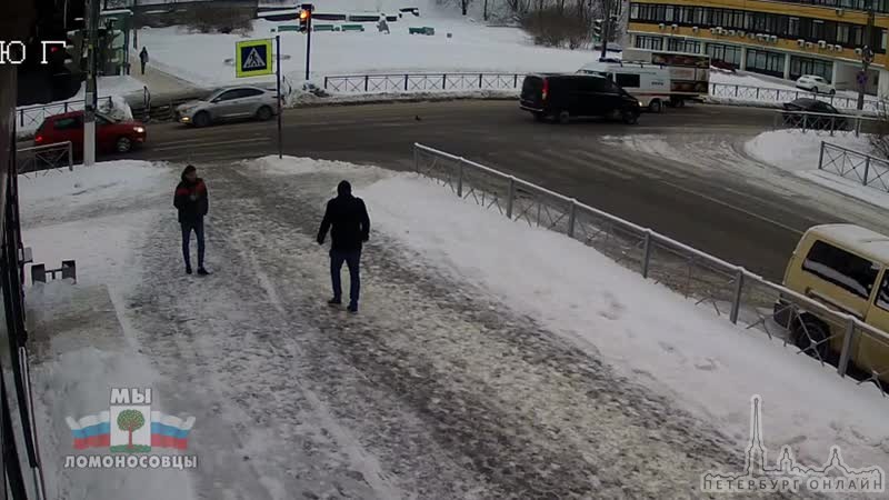 Видео с камер, где 5 января сбили пешехода в г.ЛомоносовЕ.