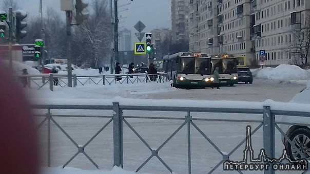 Сломался автобус на проспекте Просвещения в сторону м. Гражданский проспект, за перекрестком с улице...