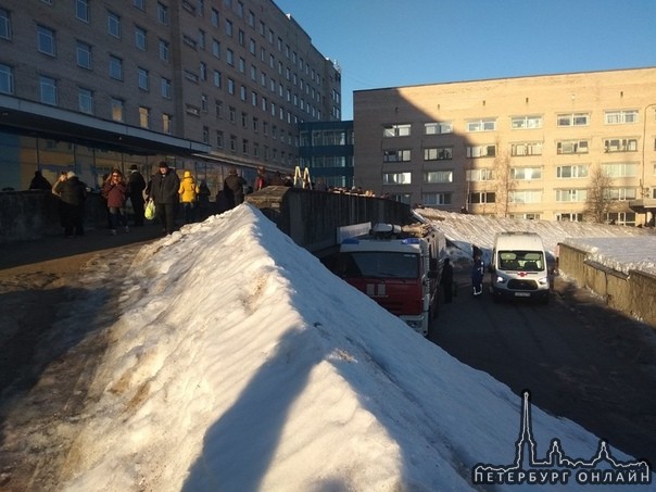 В Елизаветинской больнице пришедших выгнали, больных не выпускают. Внутрь заходит только полиция