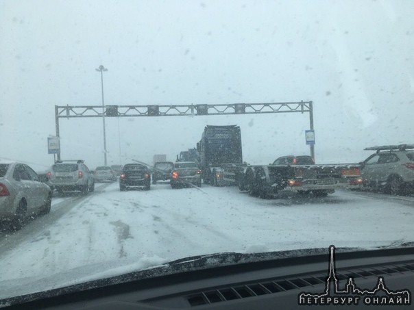 Массовое дтп кад, недоезжая до вантового в сторону мурманки