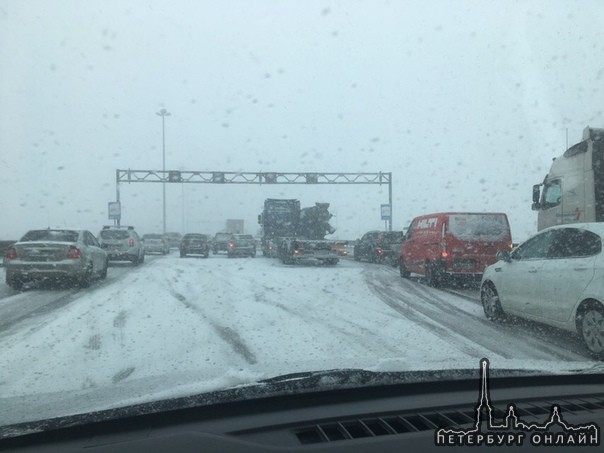 Массовое дтп кад, недоезжая до вантового в сторону мурманки