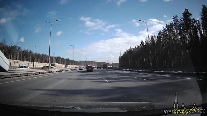ДТП было 25.03.2019 на внутреннем кольце КАД перед съездом на Колтушское шоссе.