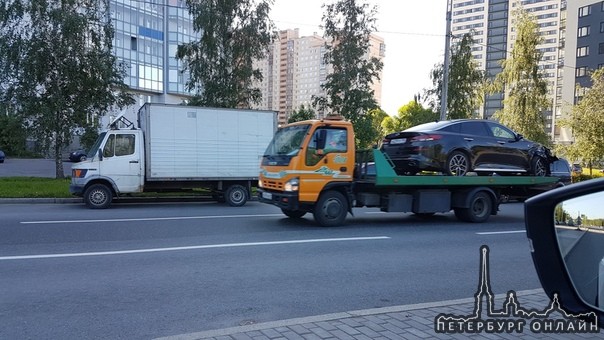 Начало календарного лета и солнечного дня для автовладельцев, припарковавшихся на ночь, вдоль Шувало...