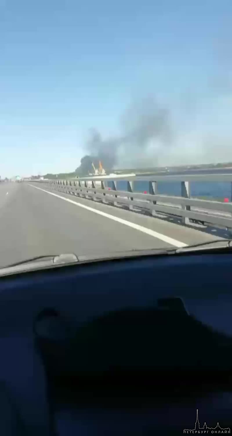 Пожар возле Горской, недалеко от КАД