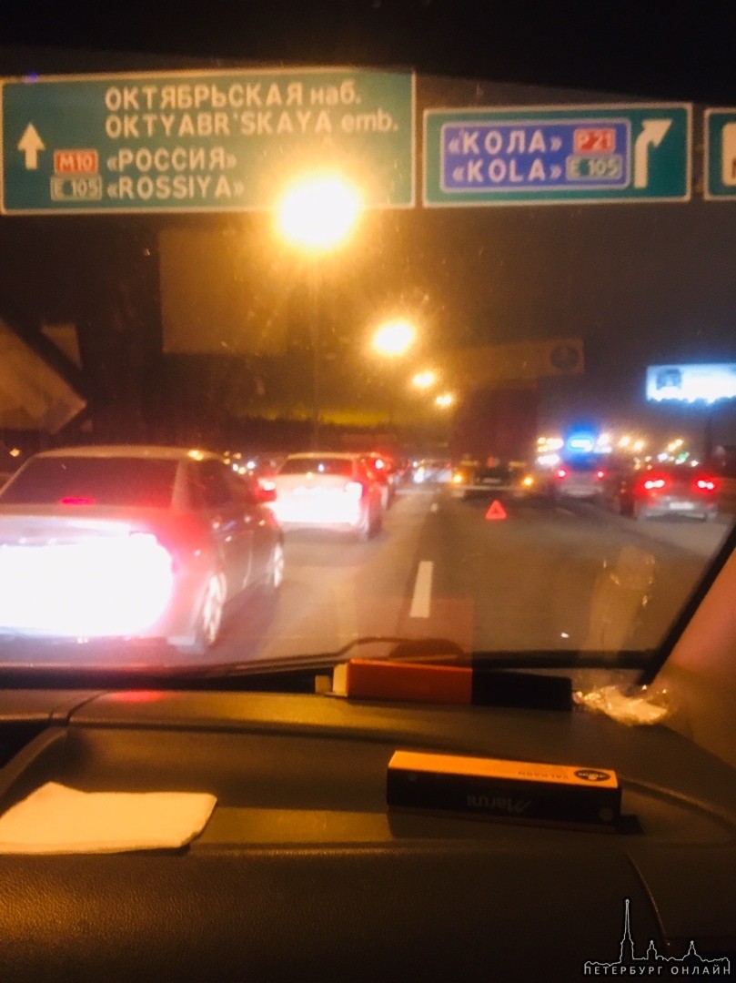 Дтп на Кольцевой, перед Мурманским ш. в сторону Пулково.
