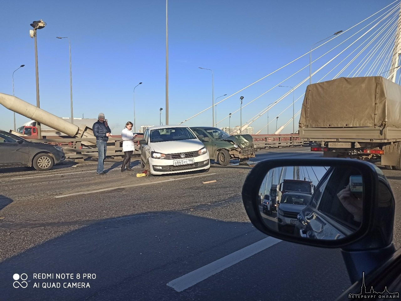 ДТП на внешней стороне Большого Обуховского моста