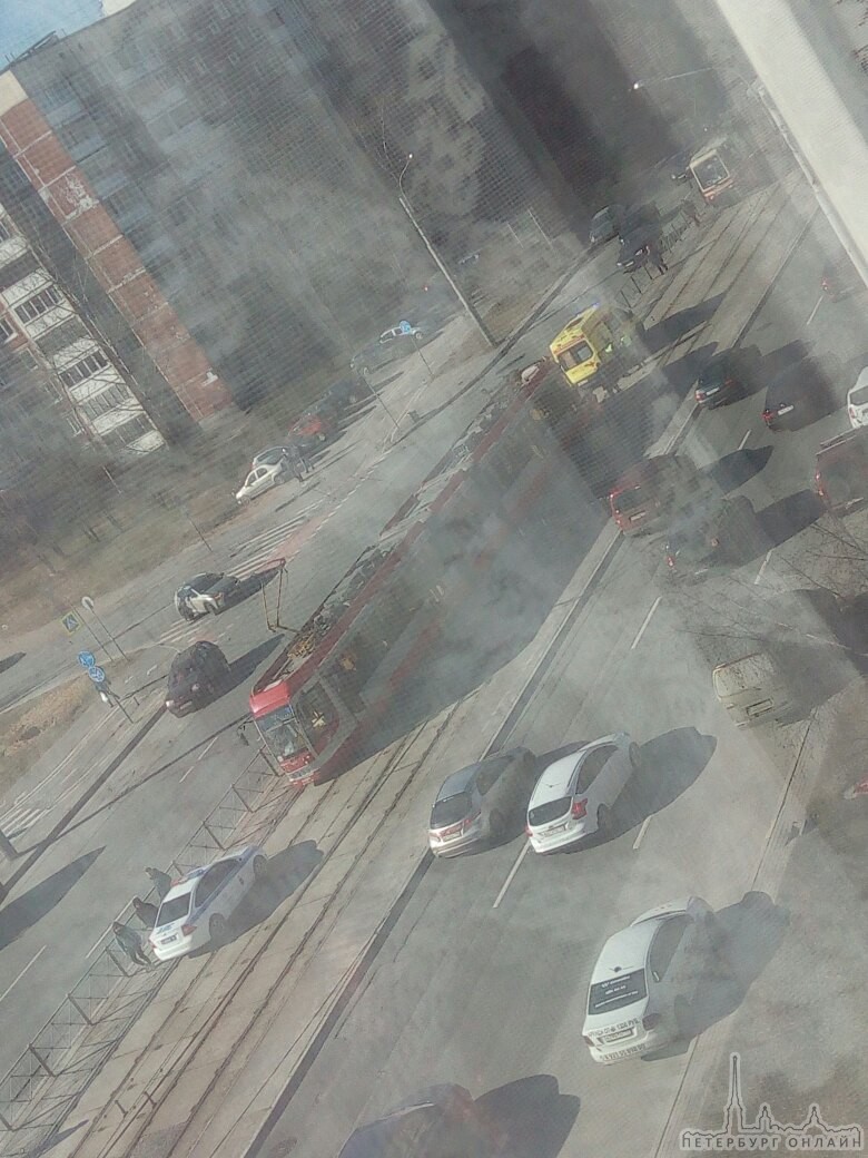 Трамвай сбил 22-летнюю девушку на проспекте Луначарского у дома 41. В тяжелом состоянии пешеход го...