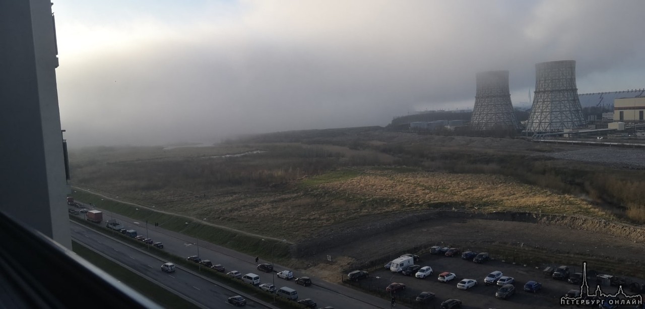 Резко пришёл туман на юго-западе от залива до ТЭЦ на Казакова