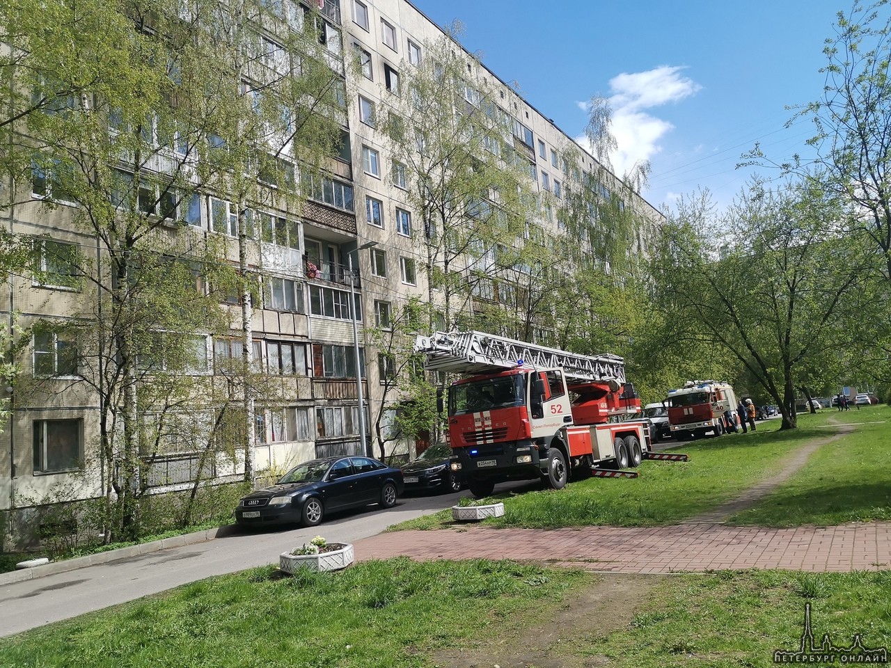 Пожар на Подвойского в доме 24 корпус 2. Горит 8 этаж