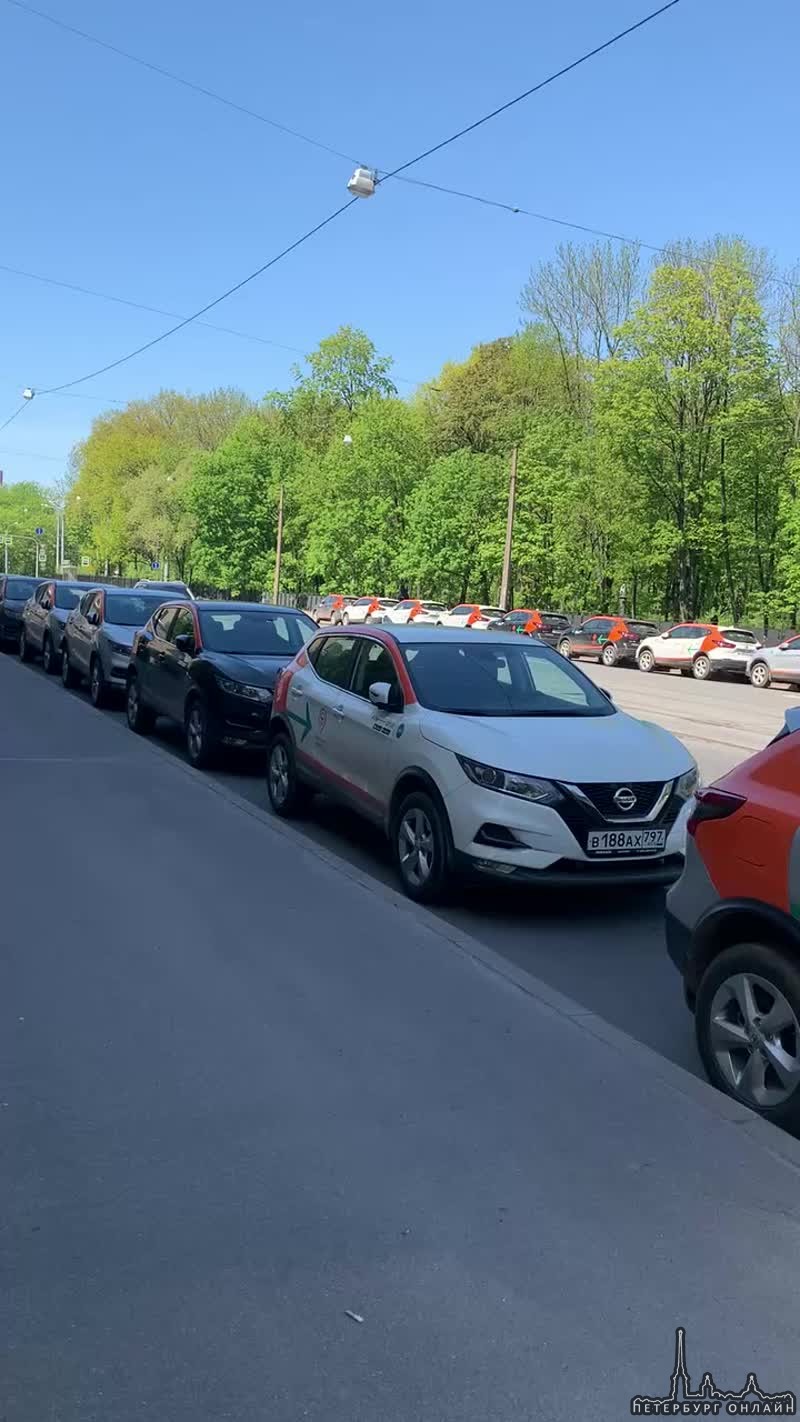 Каршеринг YouDrive припарковал полсотни своих машин вдоль Мгинской улицы от Волковского проспекта до...