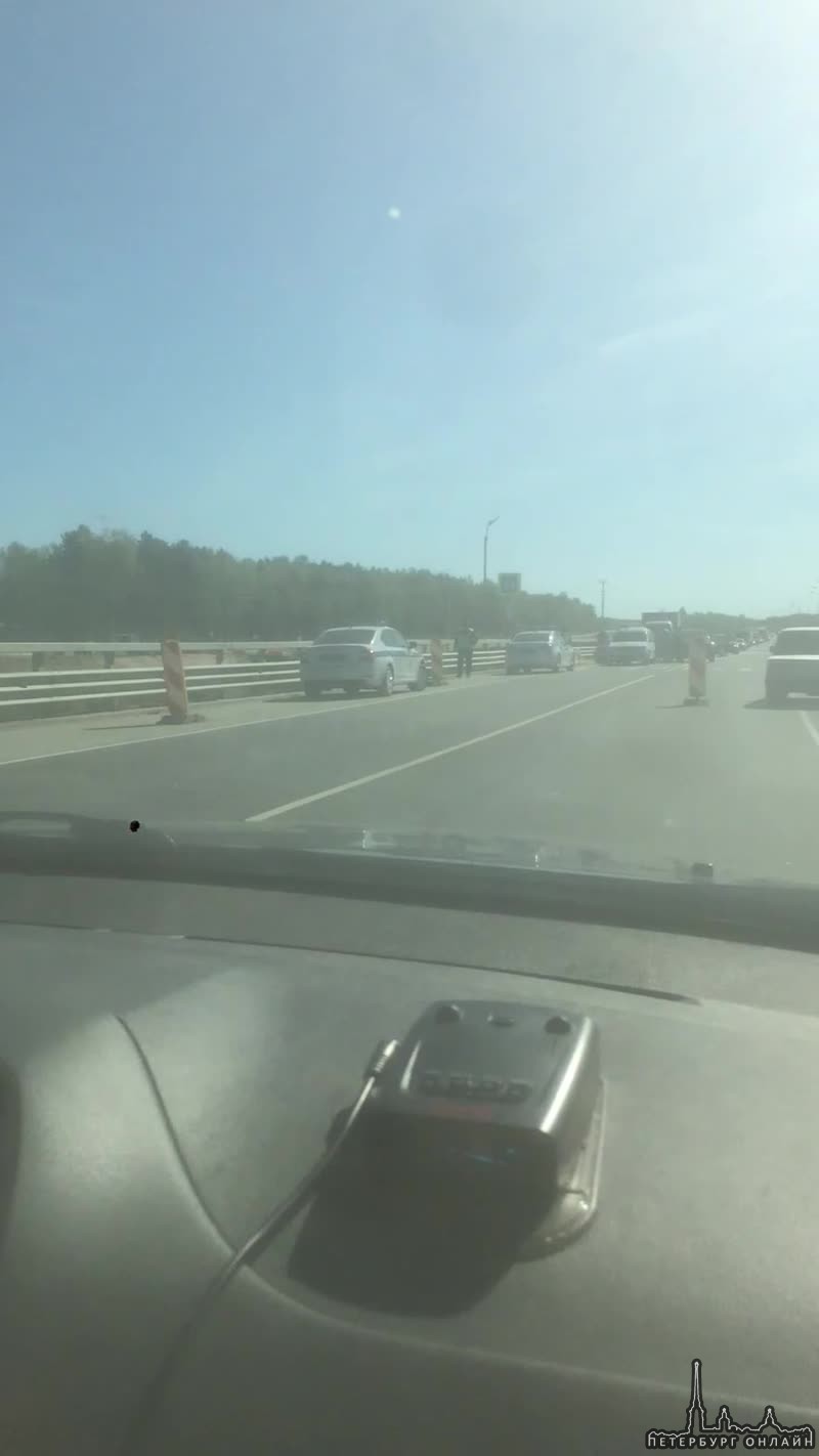 Авария на Мурманском шоссе в Синявино в сторону Волхова.