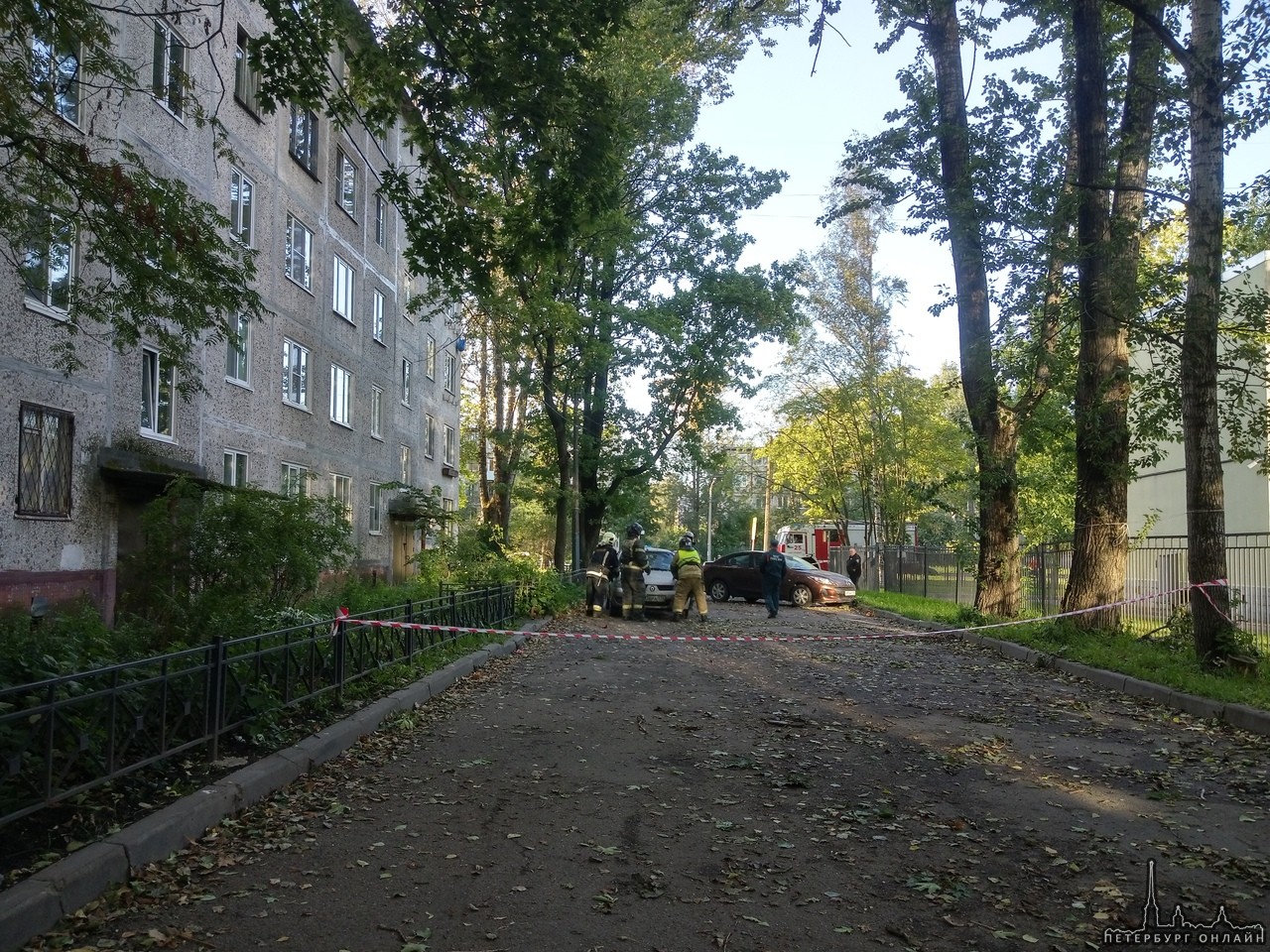 На улице Шелгунова у дома 22 угроза обрушения дерева на жилой дом или на детский сад. Службы на мест...