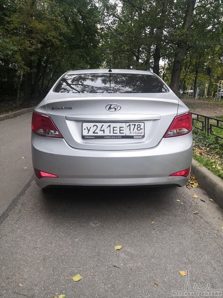 29 Сентября в 22:50 со двора дома 5к3 по Будапештской улице был угнан автомобиль Hyundai Solaris Сер...