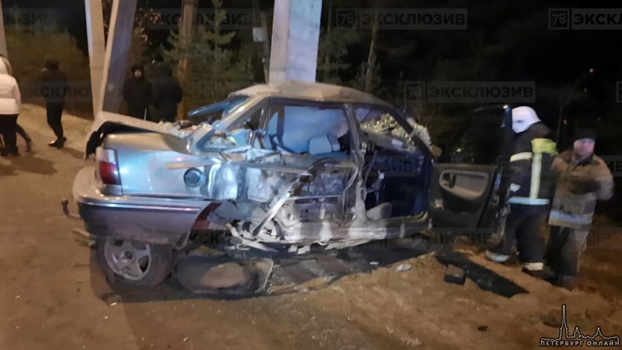 На Копорском шоссе произошло смертельное ДТП. 31-летний водитель Daewoo Nexia не справился с управл...