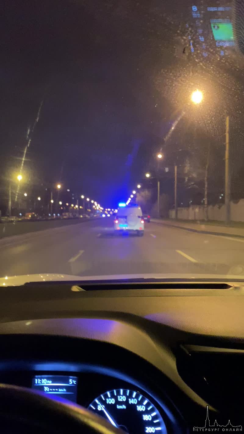 Погоня ППС на Патриоте за ВАЗ 2109 по Суздальскому. Началась от перекрестка с Гражданским в 23:10