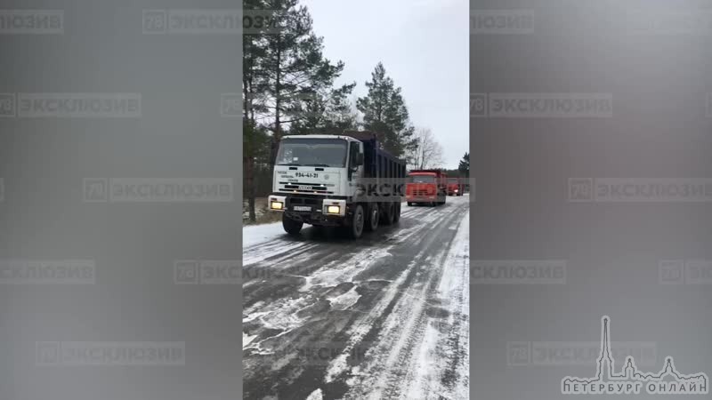 В Приозерском районе Ленобласти столкнулись три грузовых автомобиля: два «КамАЗа» и Volvo. В резуль...