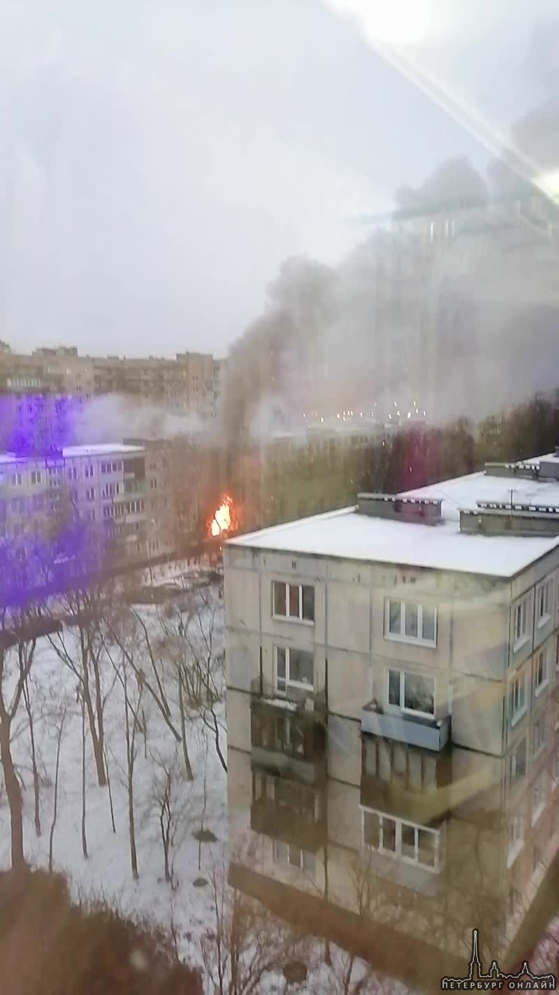 Горит квартира на 1 этаже дома 66 по Бухарестской улице, пожарные на место прибыли 9.40 https://vk.c...