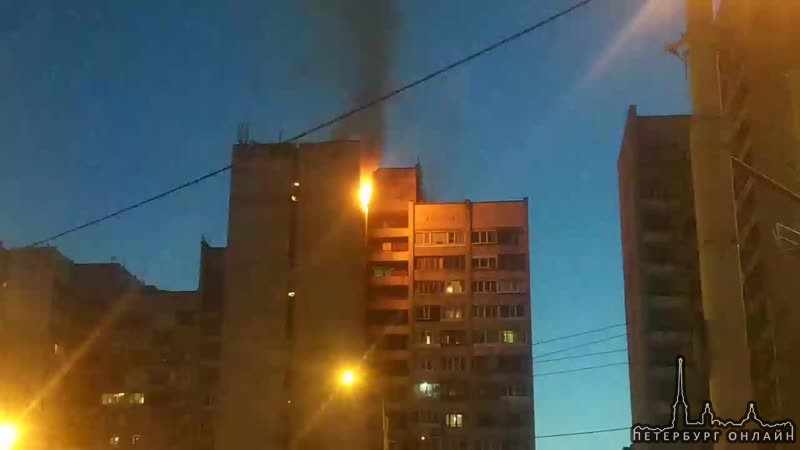 Пожар на 14 этаже дома 22 по Маршала Жукова